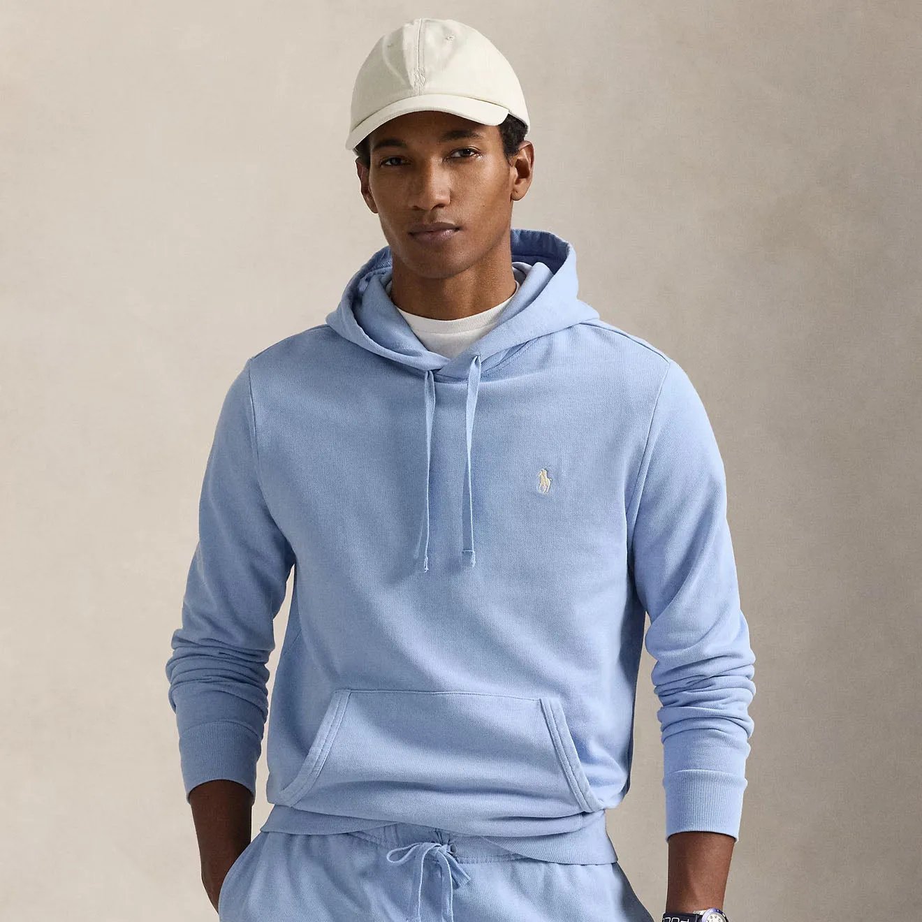 Polo Ralph Lauren Loopback Fleece Hoodie Chambray Blue