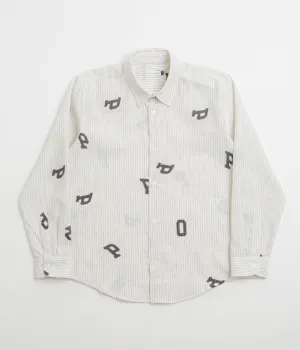Pop Trading Company Letters Striped Pop Shirt - White Linen