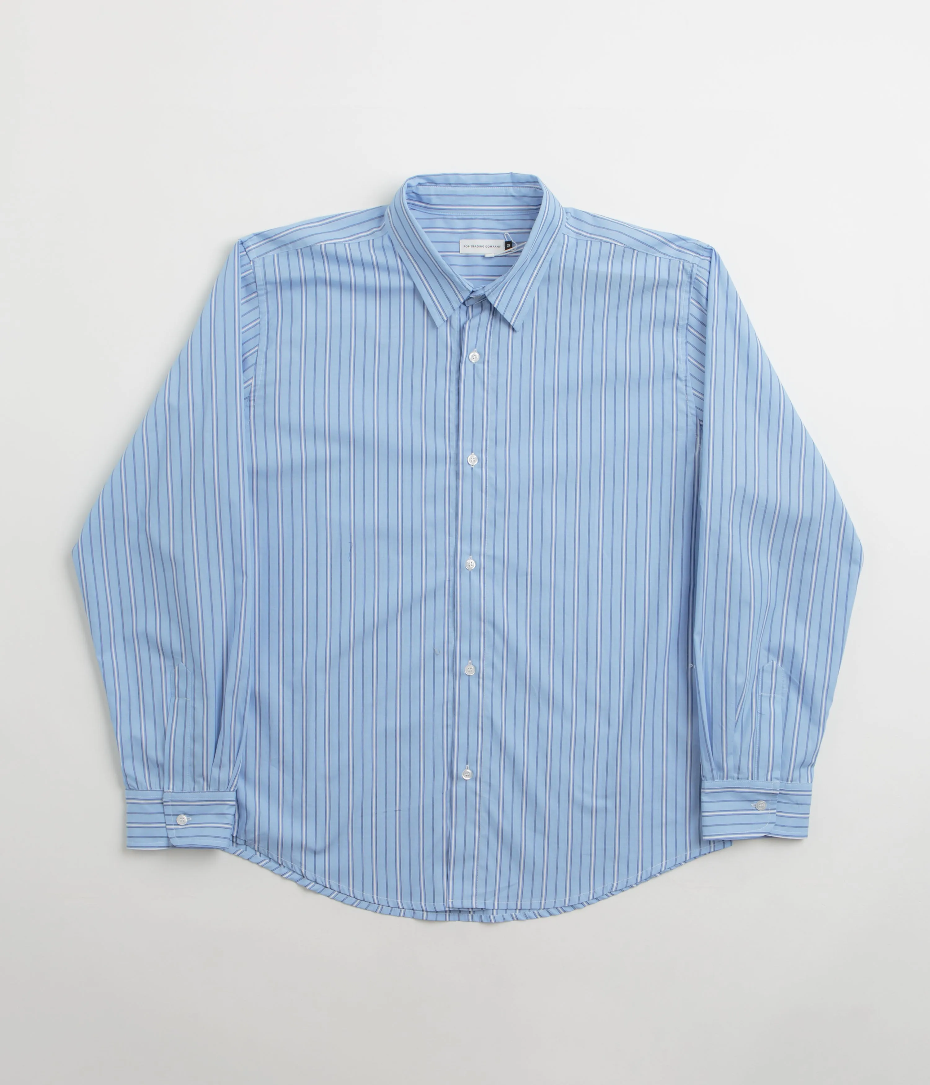 Pop Trading Company Striped Logo Shirt - Blue