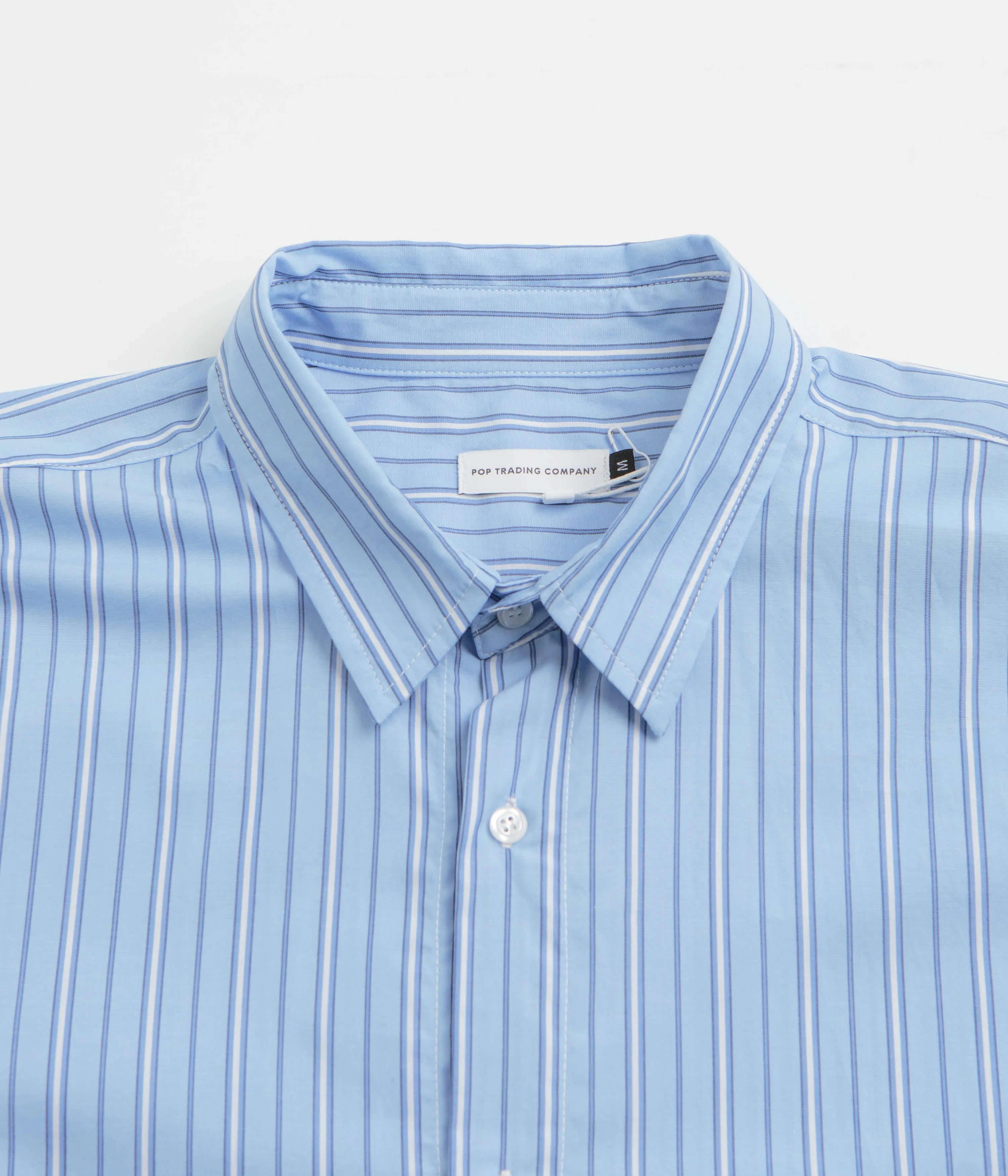 Pop Trading Company Striped Logo Shirt - Blue