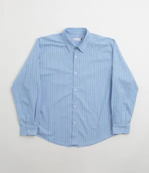 Pop Trading Company Striped Logo Shirt - Blue
