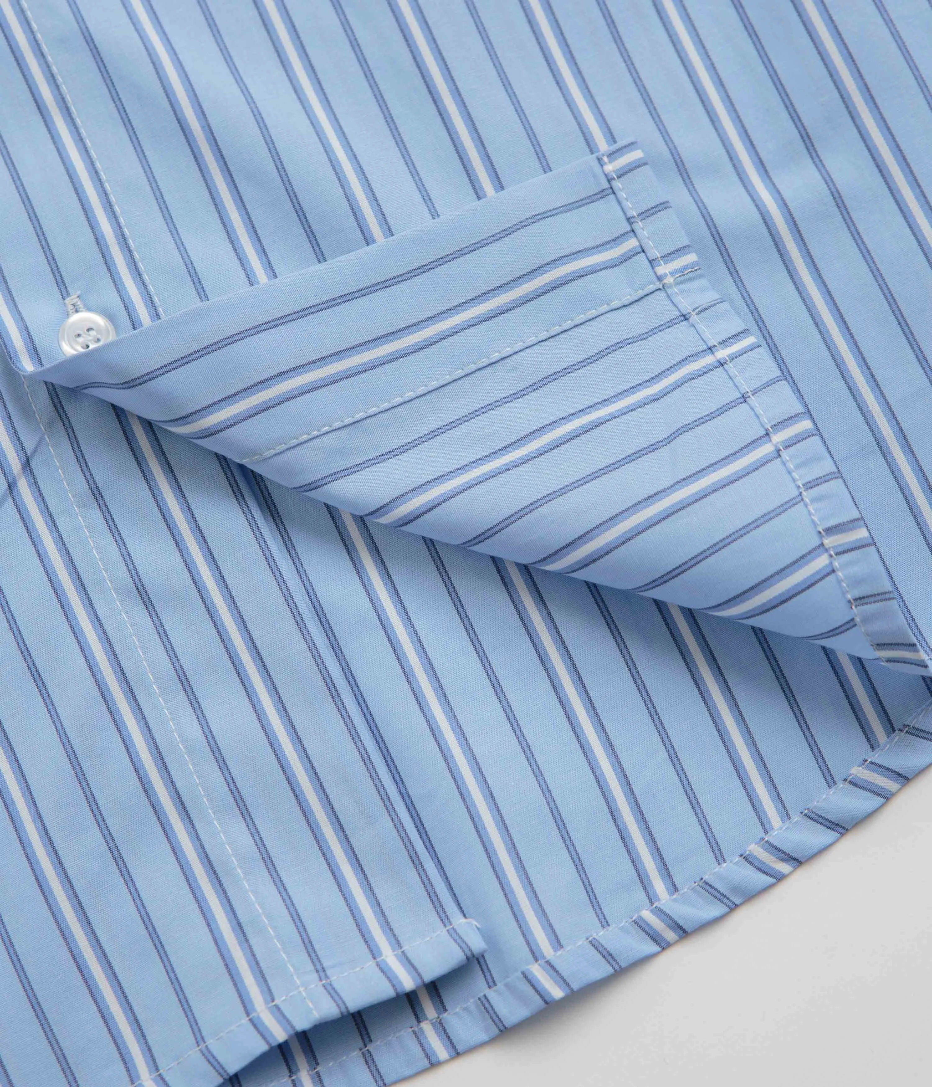 Pop Trading Company Striped Logo Shirt - Blue