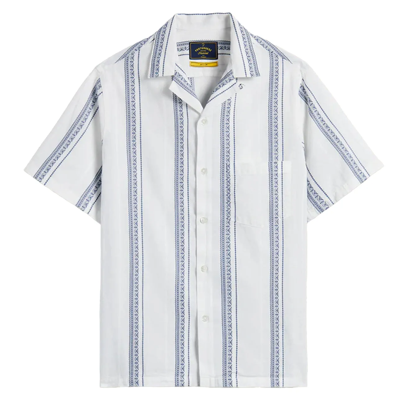 Portuguese Flannel Alqueva S/S shirt White / Blue