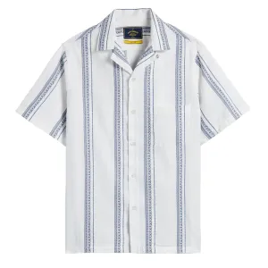 Portuguese Flannel Alqueva S/S shirt White / Blue