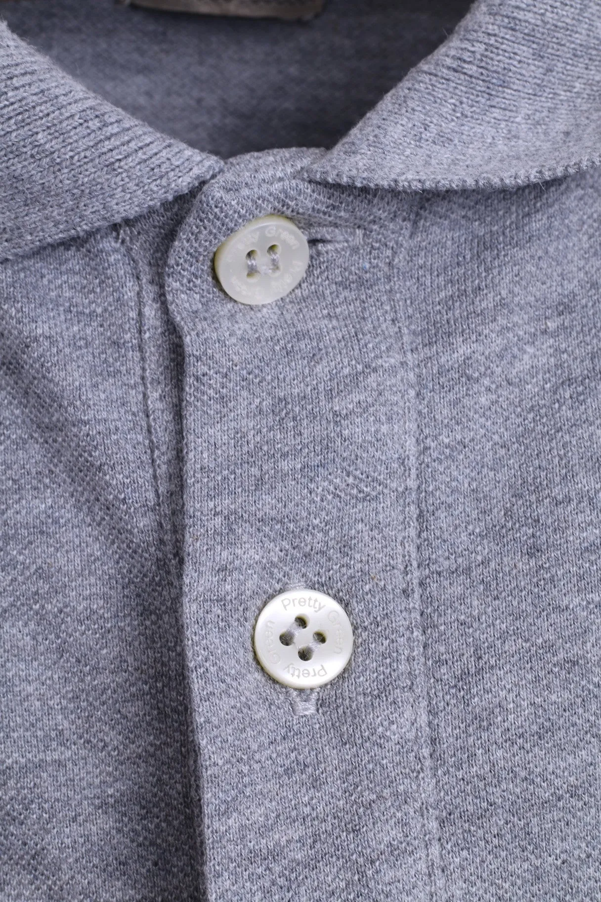 Pretty Green Mens S Polo Shirt Cotton Grey Sport Short Sleeve