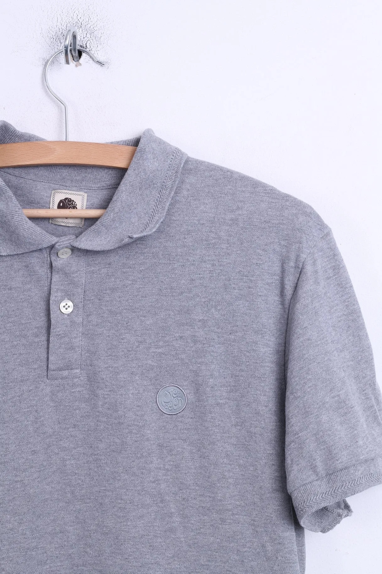 Pretty Green Mens S Polo Shirt Cotton Grey Sport Short Sleeve