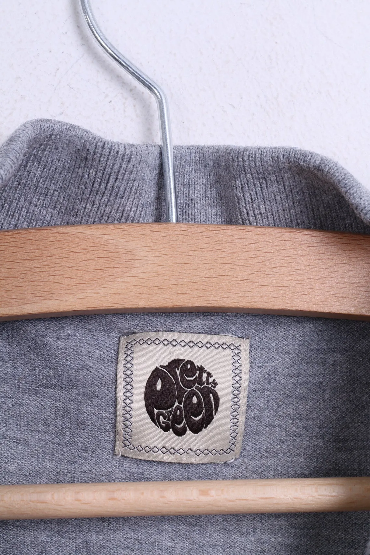 Pretty Green Mens S Polo Shirt Cotton Grey Sport Short Sleeve
