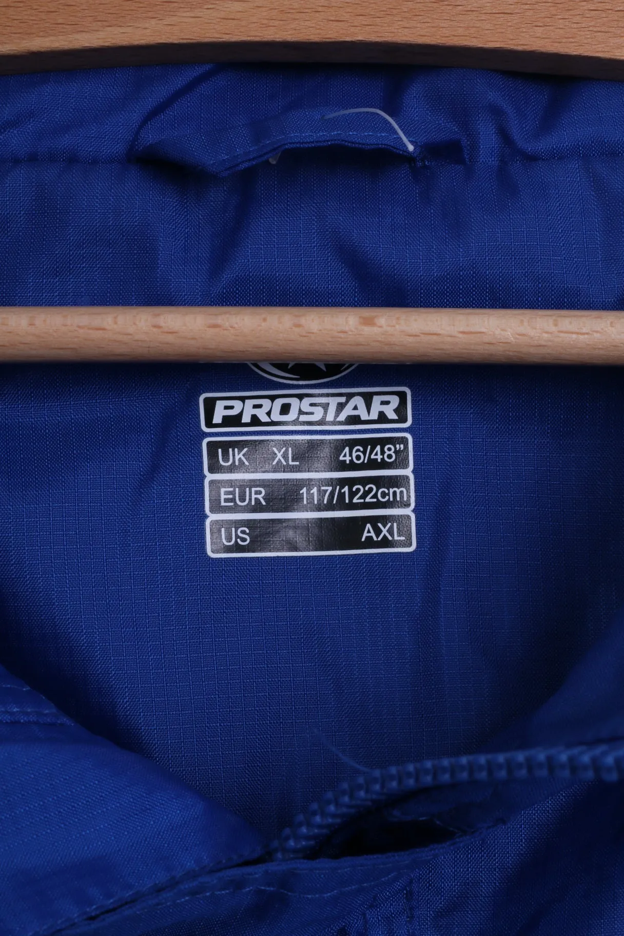 PROSTAR Mens XL  Jacket Blue Nylon Hidden Hood Cramlington Town FC