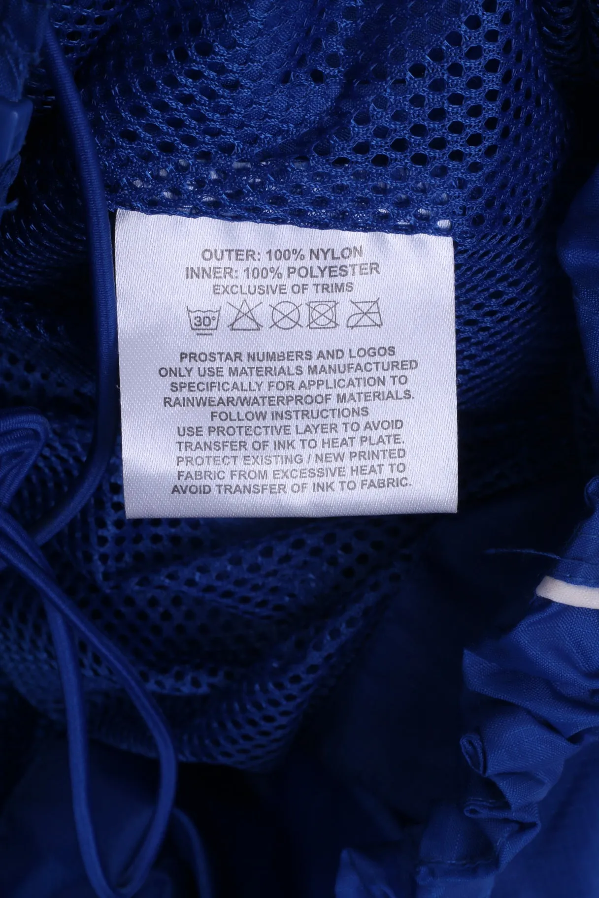 PROSTAR Mens XL  Jacket Blue Nylon Hidden Hood Cramlington Town FC