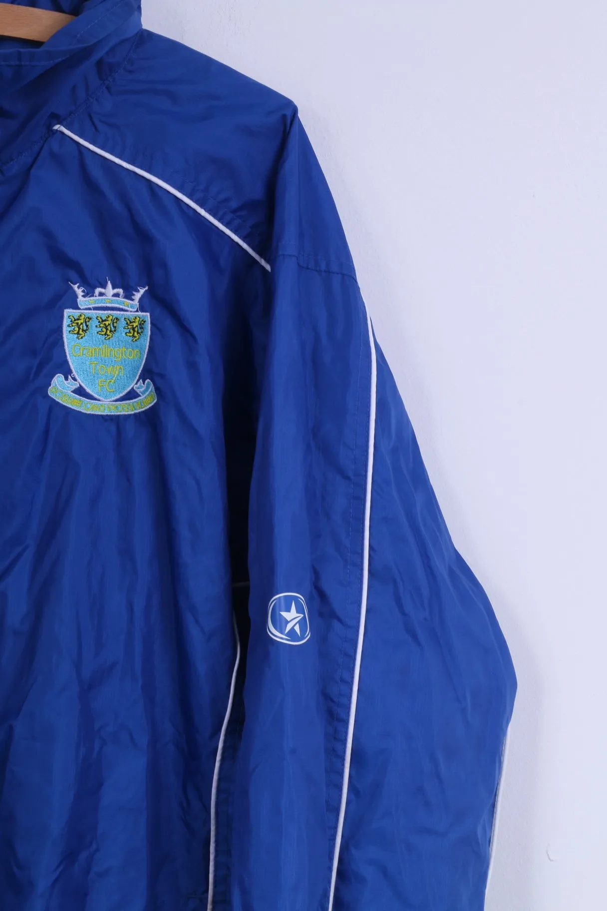 PROSTAR Mens XL  Jacket Blue Nylon Hidden Hood Cramlington Town FC