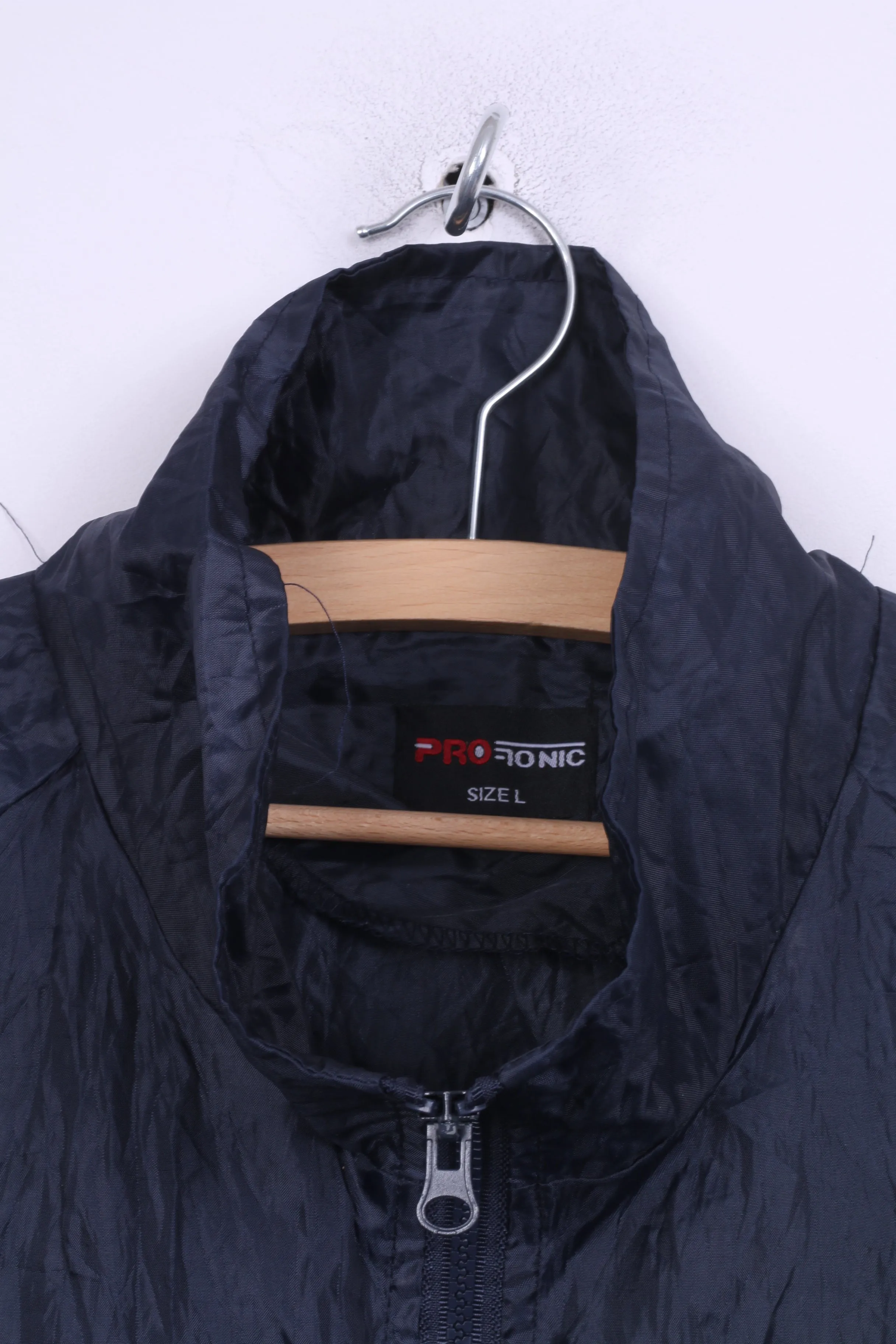 Protonic Mens L Jacket Navy Hooded Full Zipper Vintage