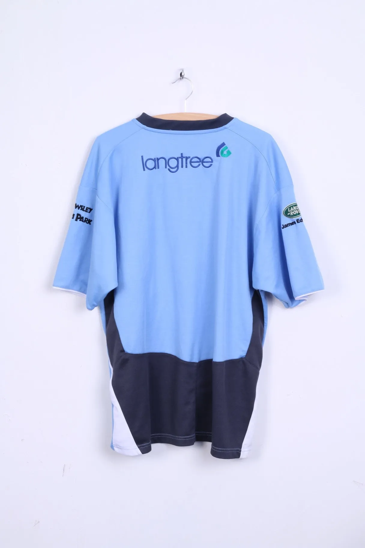 Puma Mens XXL Shirt Blue Crew Neck Sport Traning Rugby League Club St.Helens