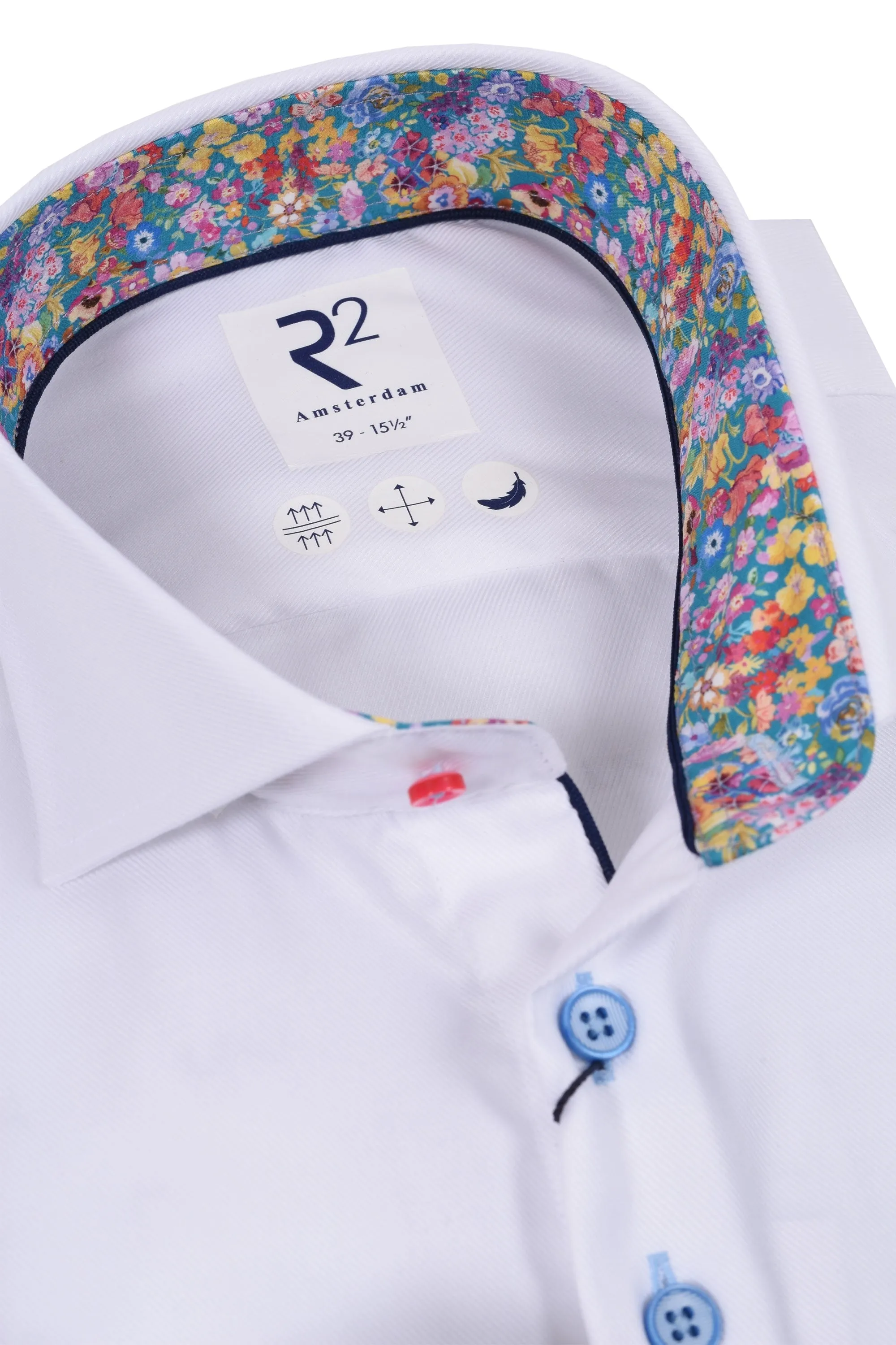 R2 Cut Away Collar Long Sleeved Shirt White