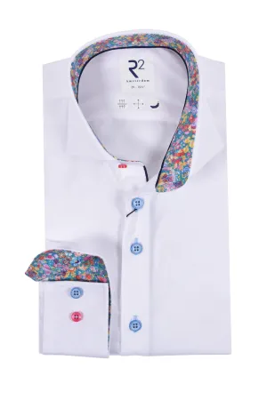 R2 Cut Away Collar Long Sleeved Shirt White