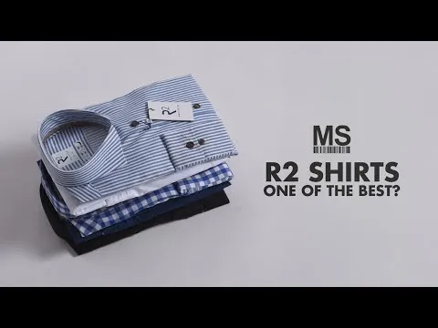 R2 Cut Away Collar Shirt Navy/White Stripe
