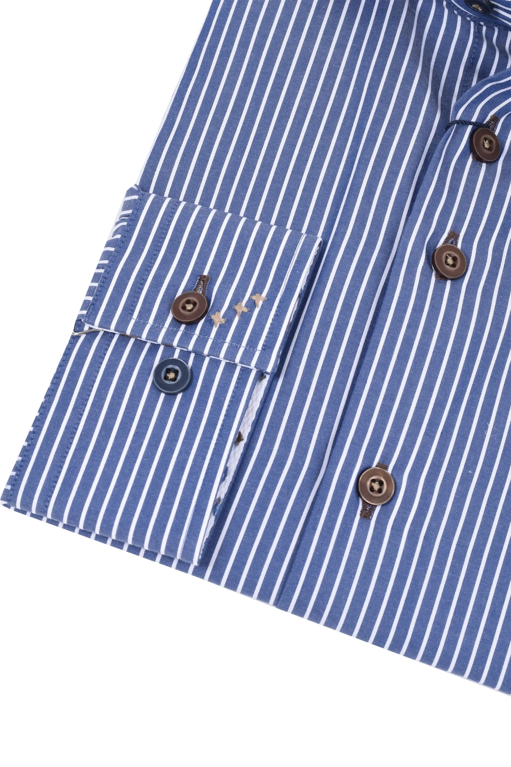 R2 Cut Away Collar Shirt Navy/White Stripe