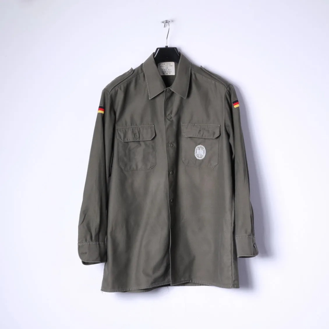 Rawe Rheda Mens 41/42 M/L Casual Shirt Green Military Germany Army Top