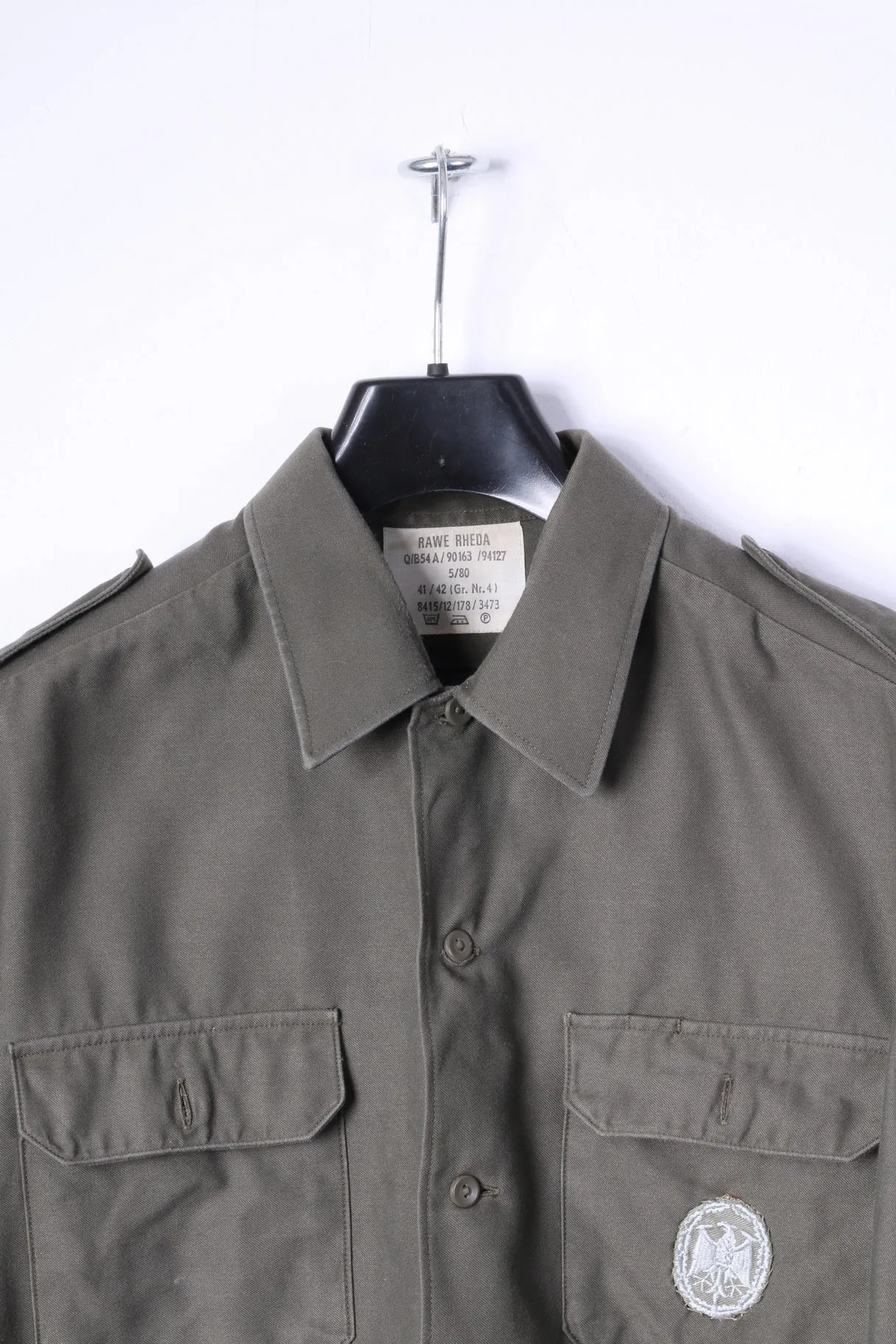 Rawe Rheda Mens 41/42 M/L Casual Shirt Green Military Germany Army Top