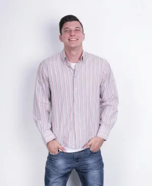Redgreen Mens L Casual Shirt Striped Multi Colour Cotton