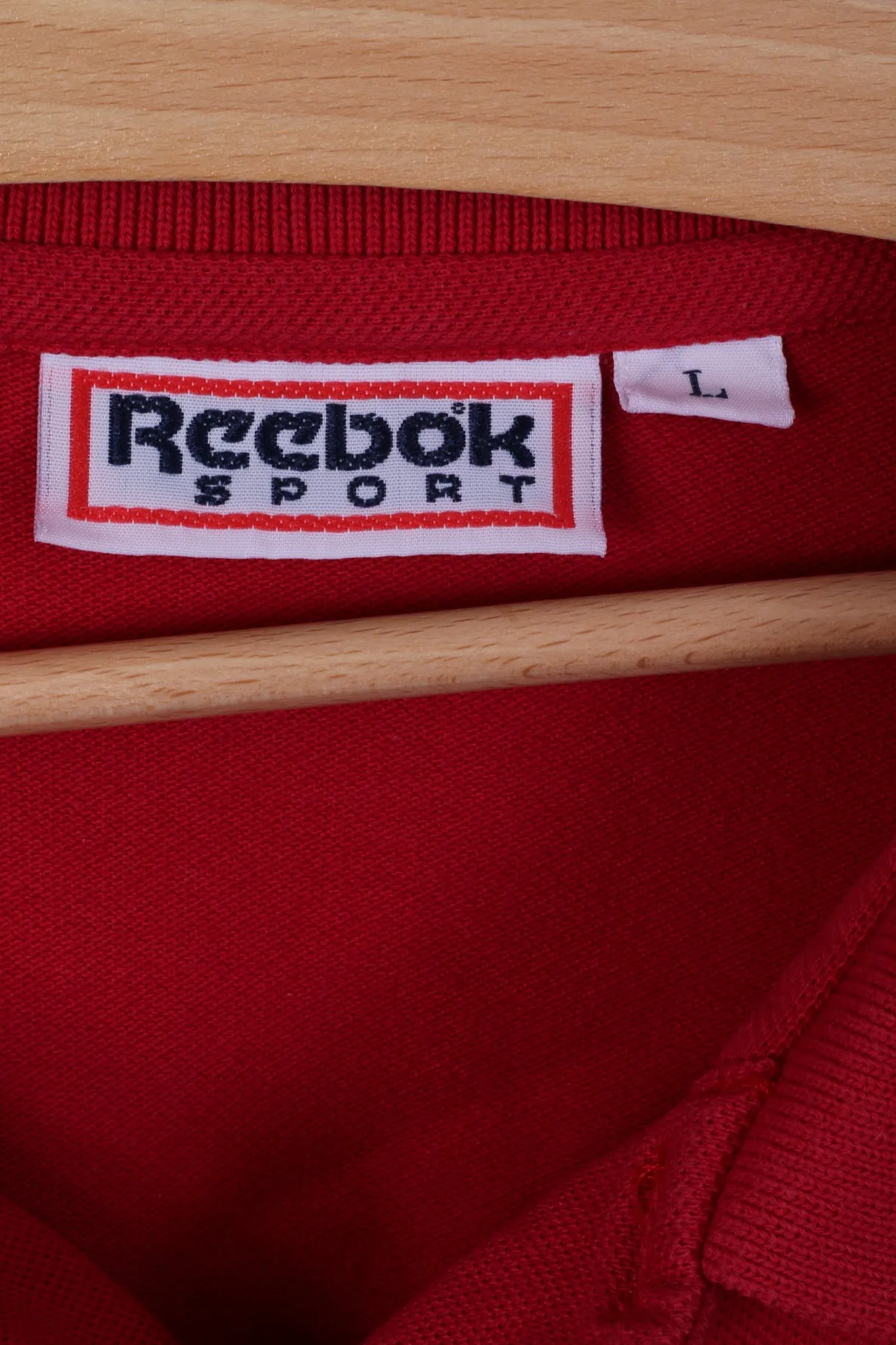 Reebok Mens L Polo Shirt Red Cotton Bali Island Gilf Club