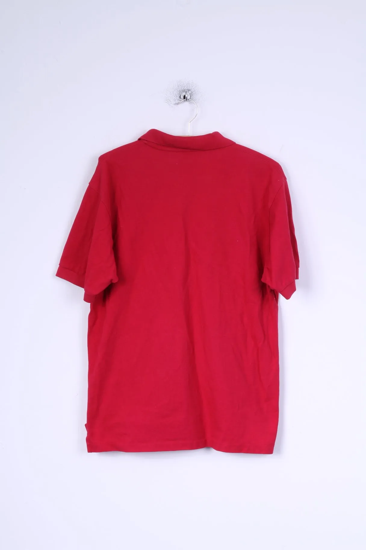 Reebok Mens L Polo Shirt Red Cotton Bali Island Gilf Club