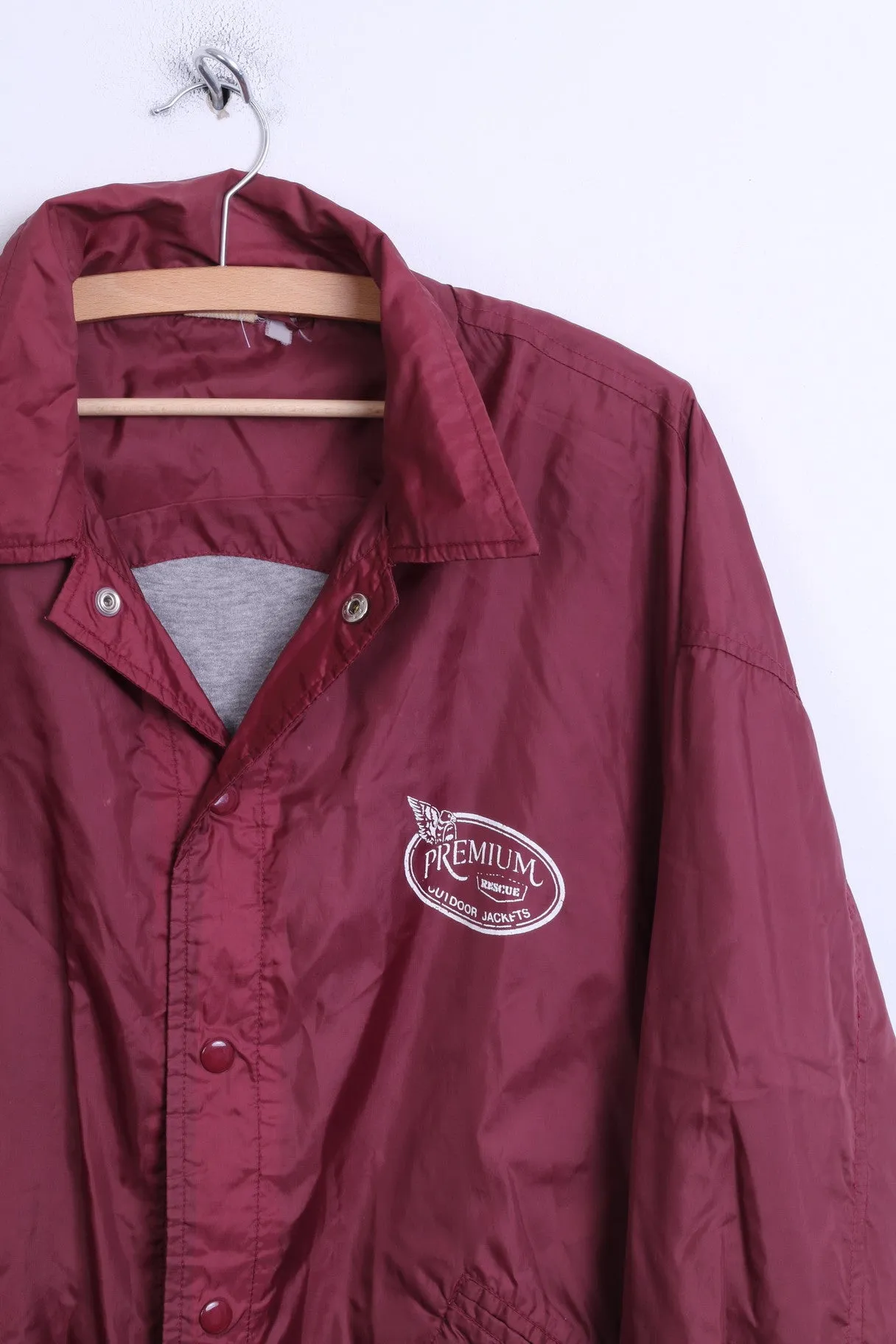 RESCUE Sports Mens XL Jacket Outdoor Nylon Waterproof Maroon