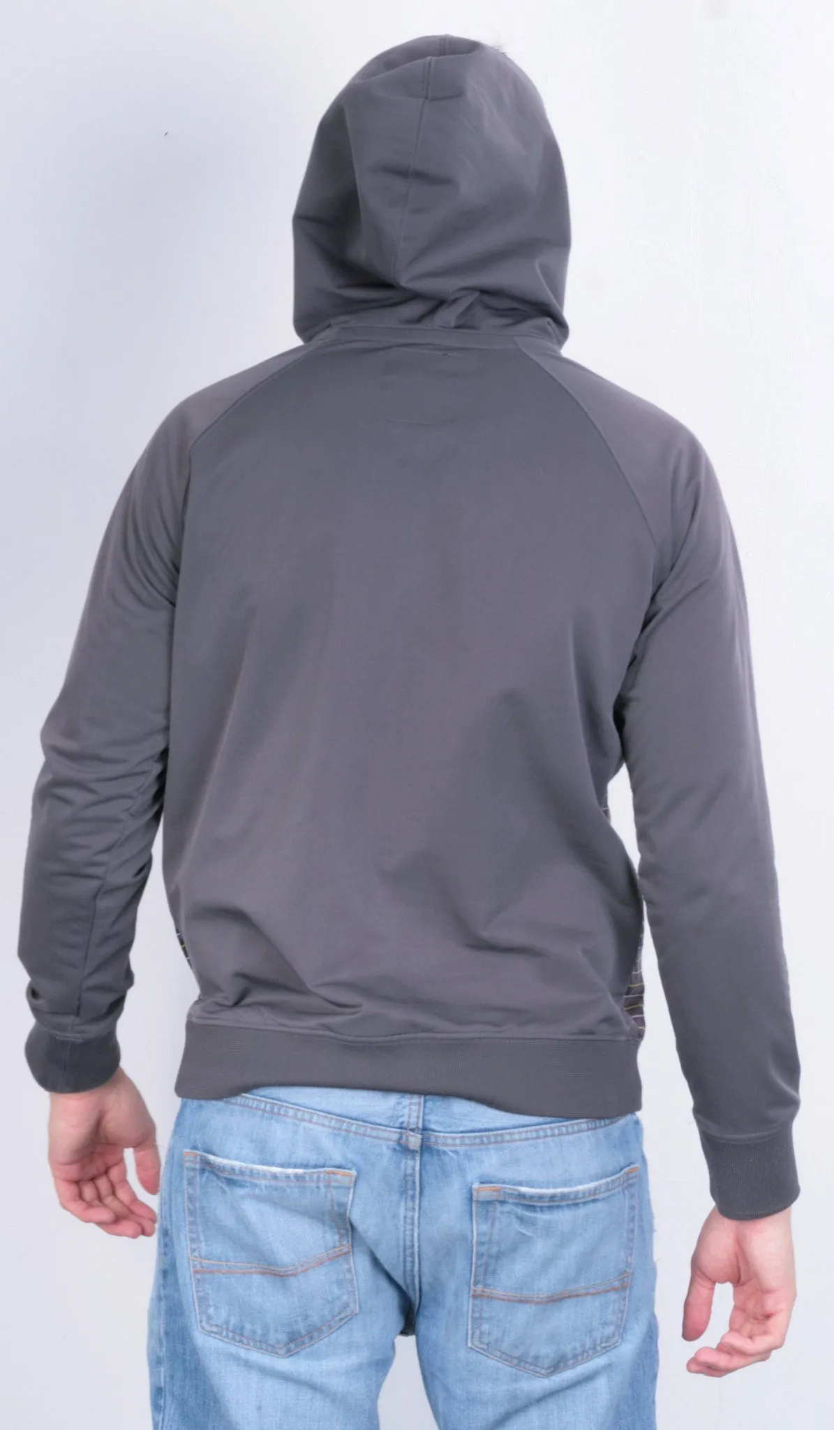 Reserved Mens M Jacket Brown Full Zipper Hood Striped Waterproof