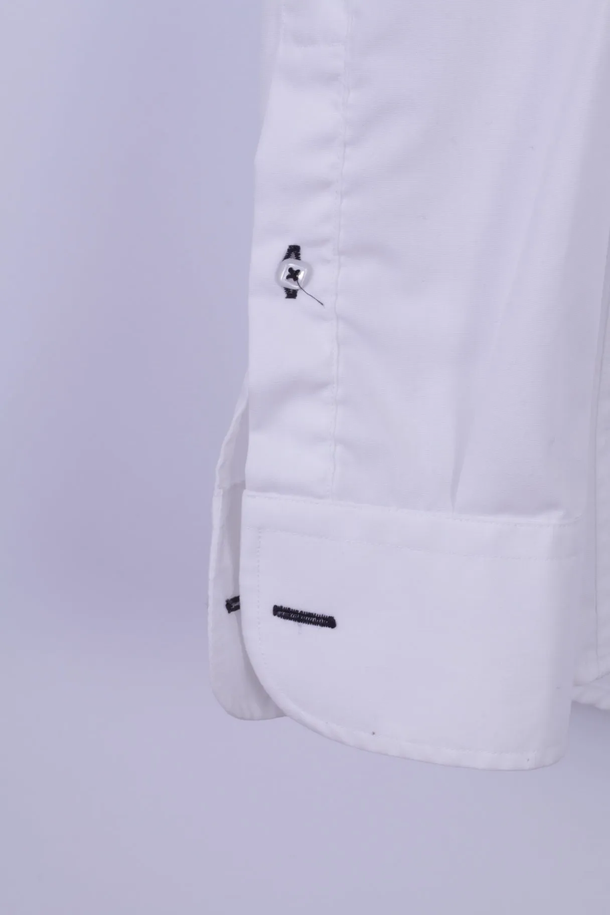 Ricco Vero Mens S Casual Shirt White Cotton Traveller Button Down Collar Long Sleeve