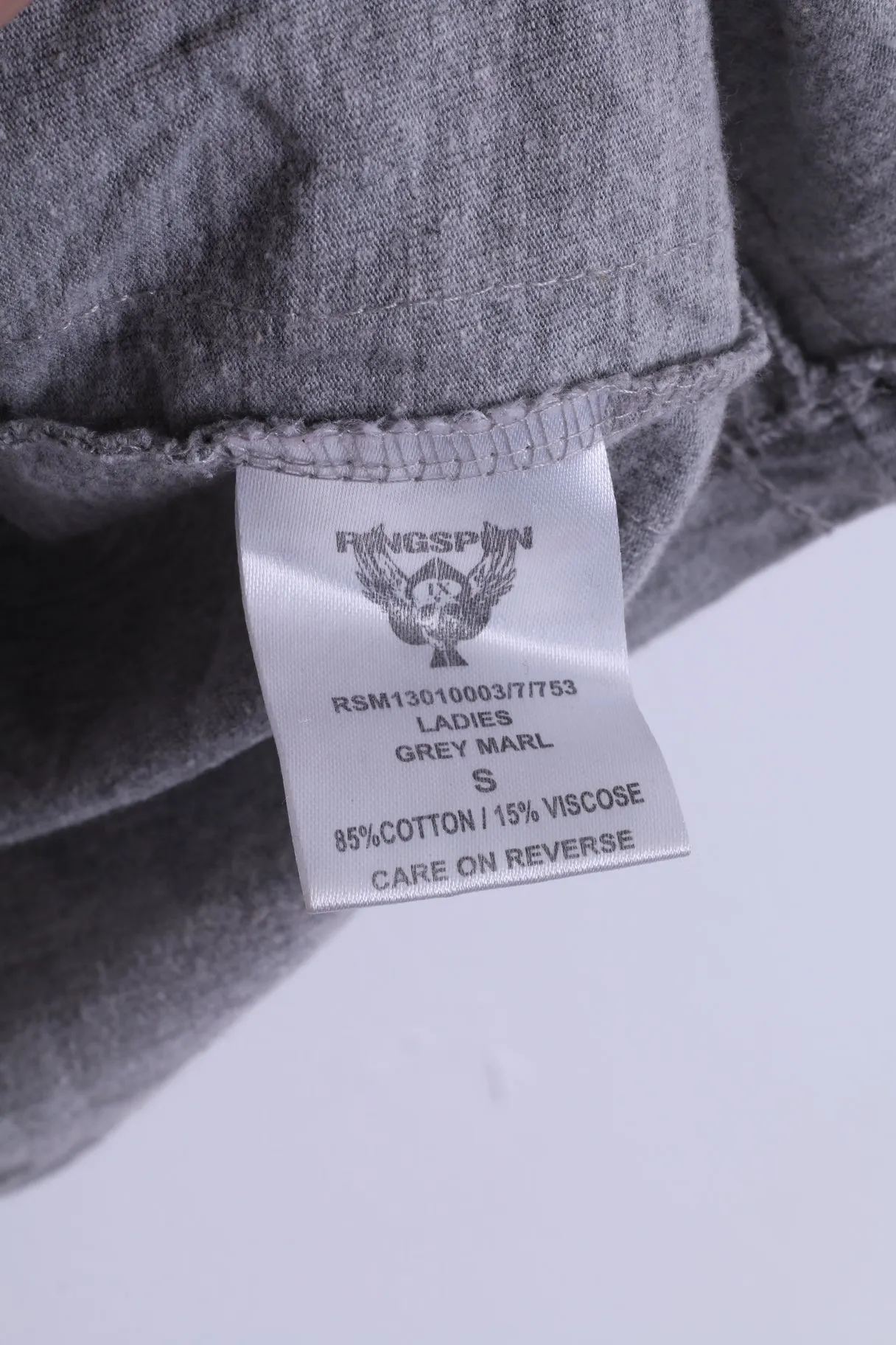 Ringspun Mens S Polo Shirt Grey Cotton Ladies Detailed Buttons