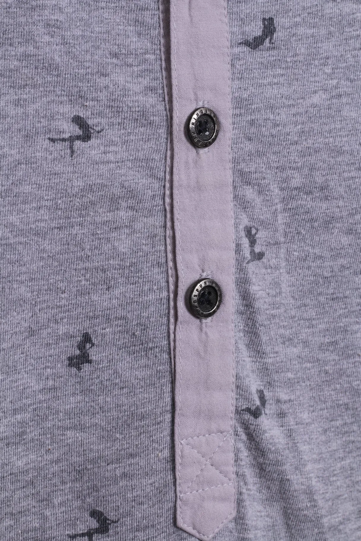Ringspun Mens S Polo Shirt Grey Cotton Ladies Detailed Buttons
