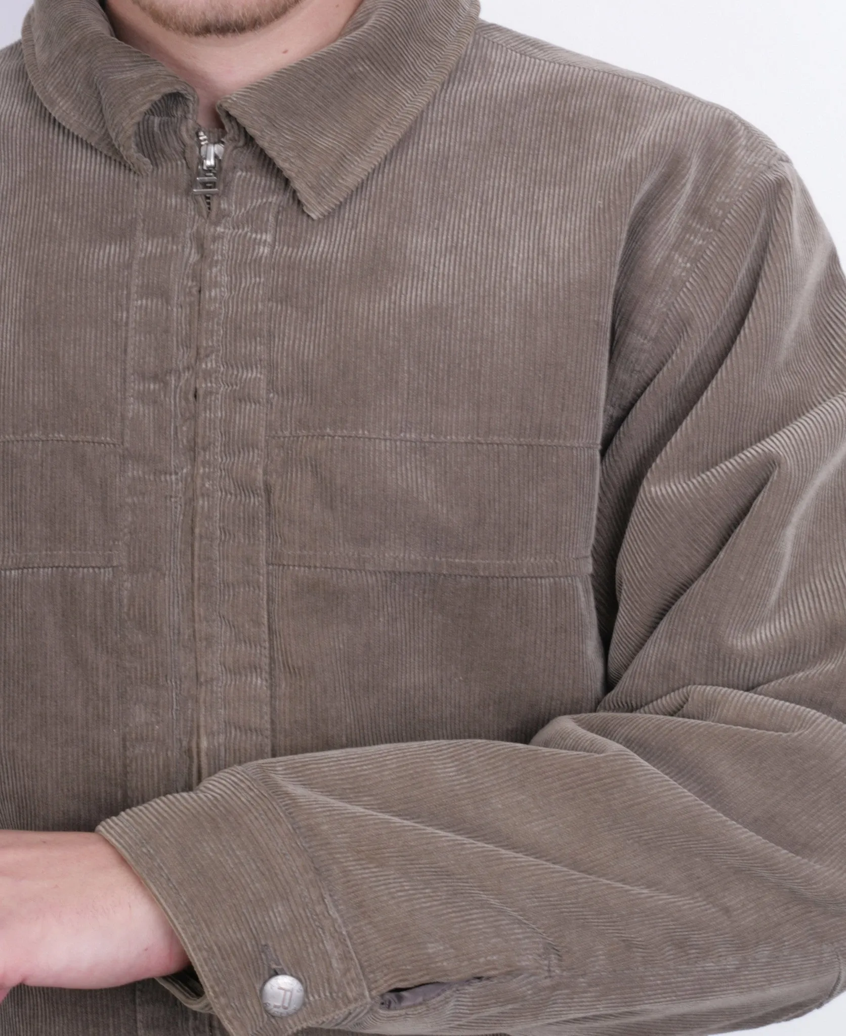 Ripley Mens M Conduroy Jacket Brown Full Zipper Cotton