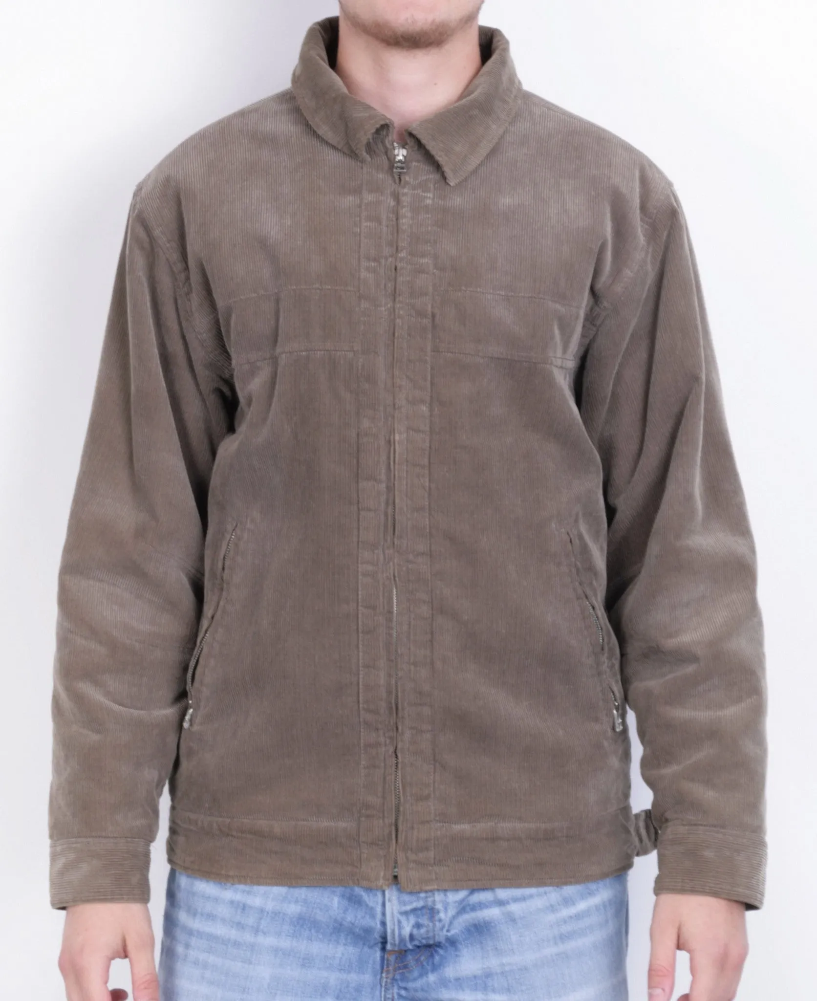 Ripley Mens M Conduroy Jacket Brown Full Zipper Cotton