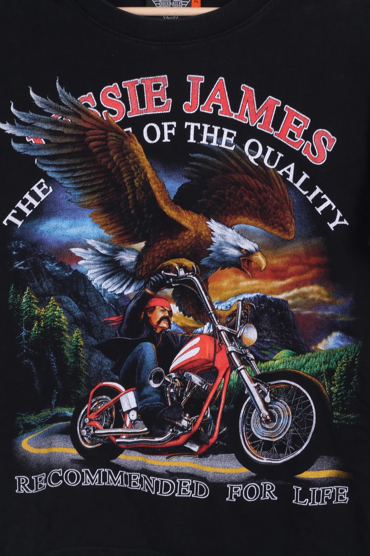Rock Eagle Mens S T-Shirt Jessie James Black Cotton