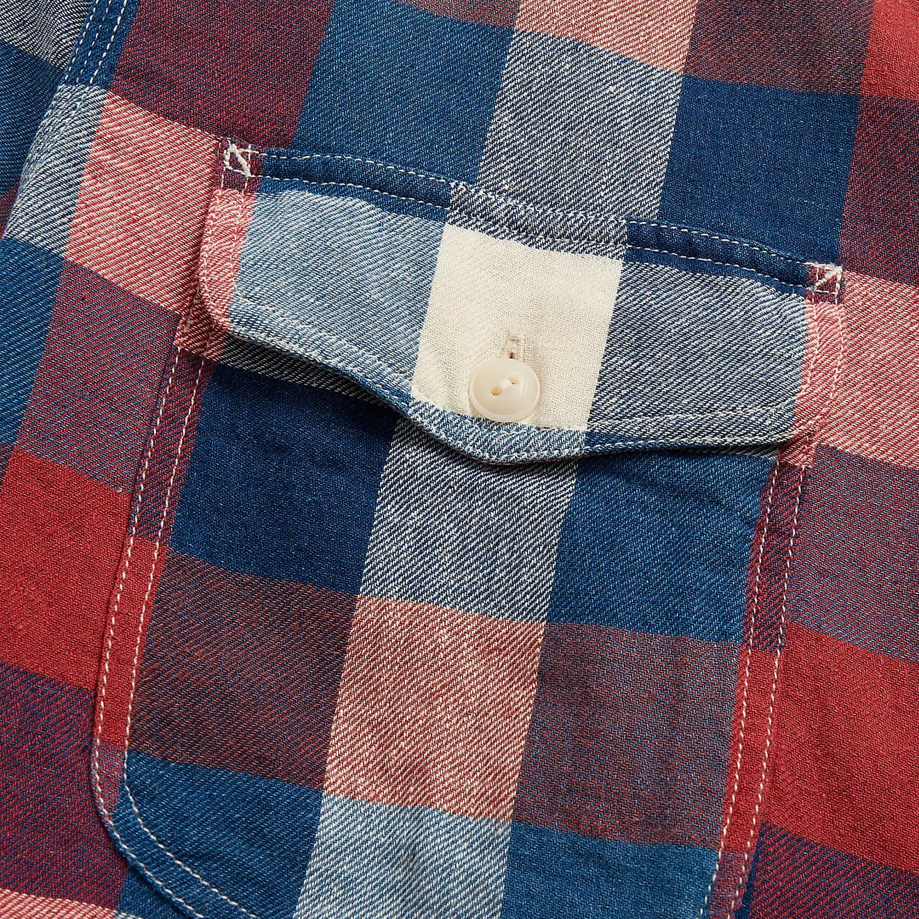 RRL by Ralph Lauren Indigo Plaid Cotton-Linen Workshirt Red/Indigo