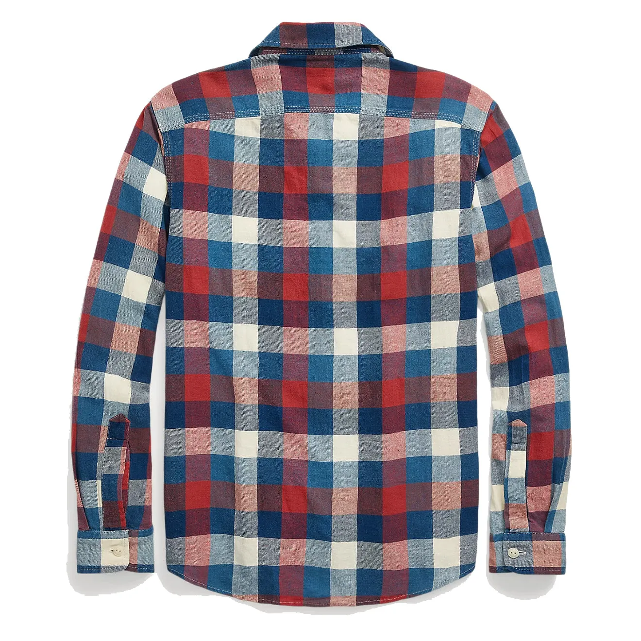 RRL by Ralph Lauren Indigo Plaid Cotton-Linen Workshirt Red/Indigo