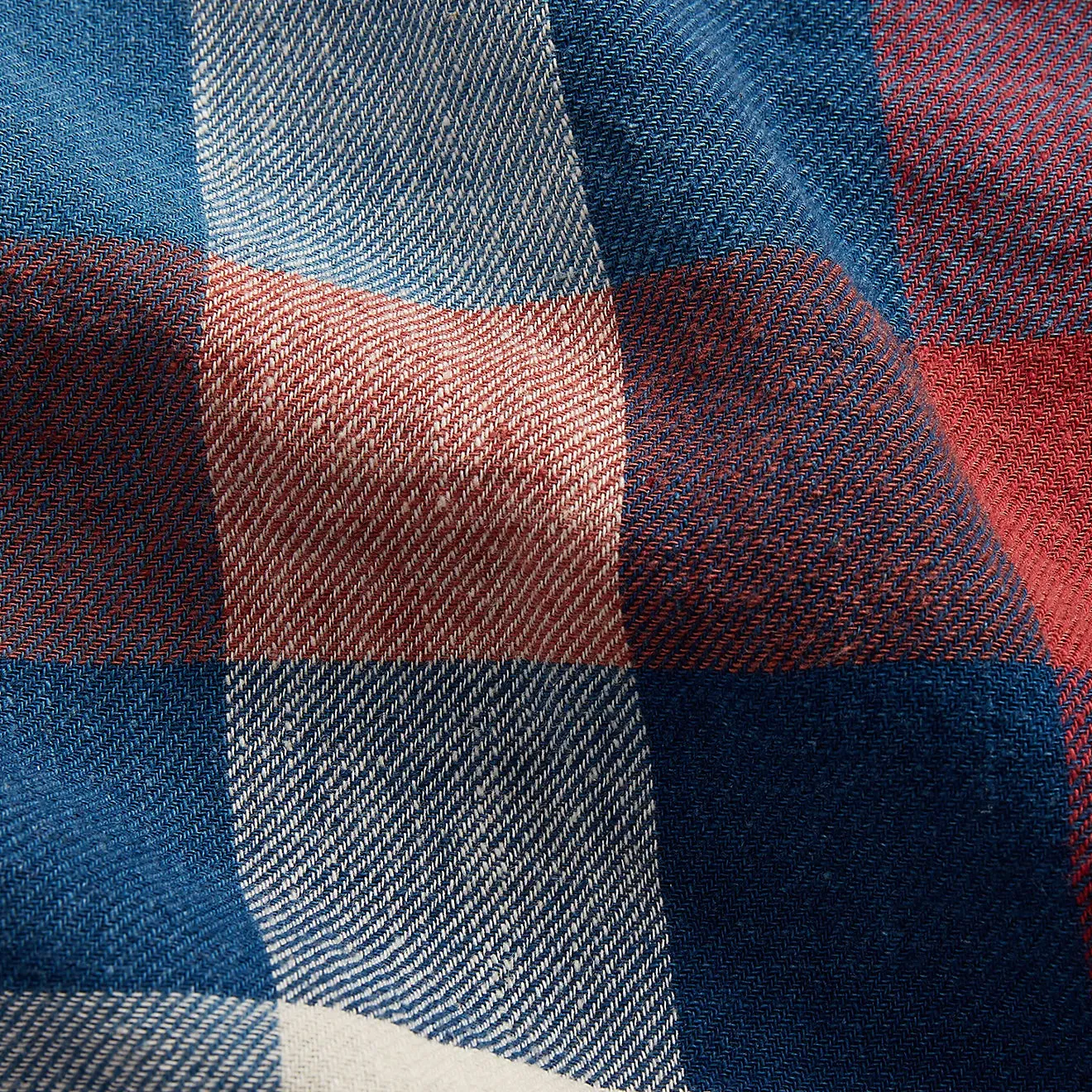 RRL by Ralph Lauren Indigo Plaid Cotton-Linen Workshirt Red/Indigo