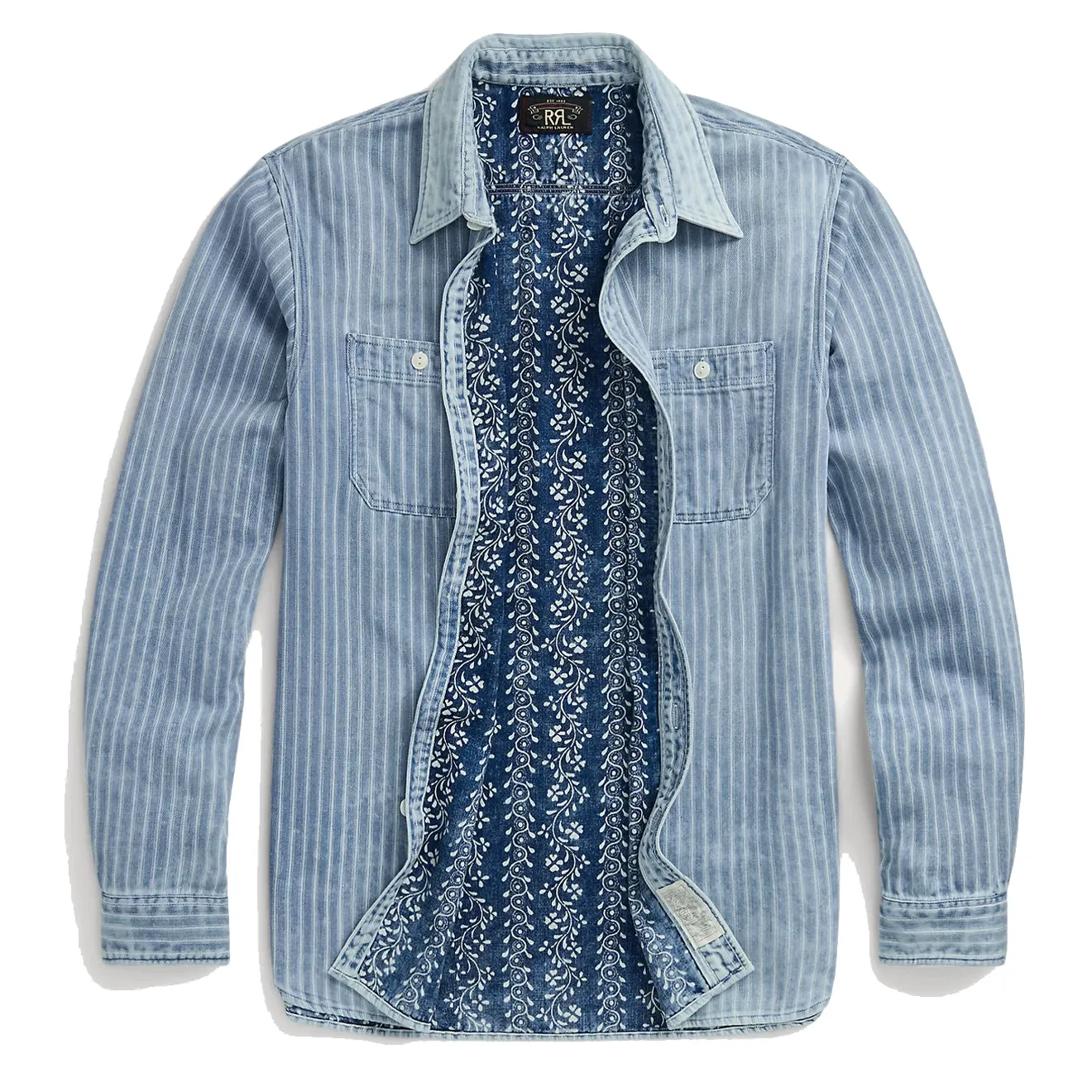 RRL by Ralph Lauren Indigo Striped Double-Faced Workshirt Indigo Stripe