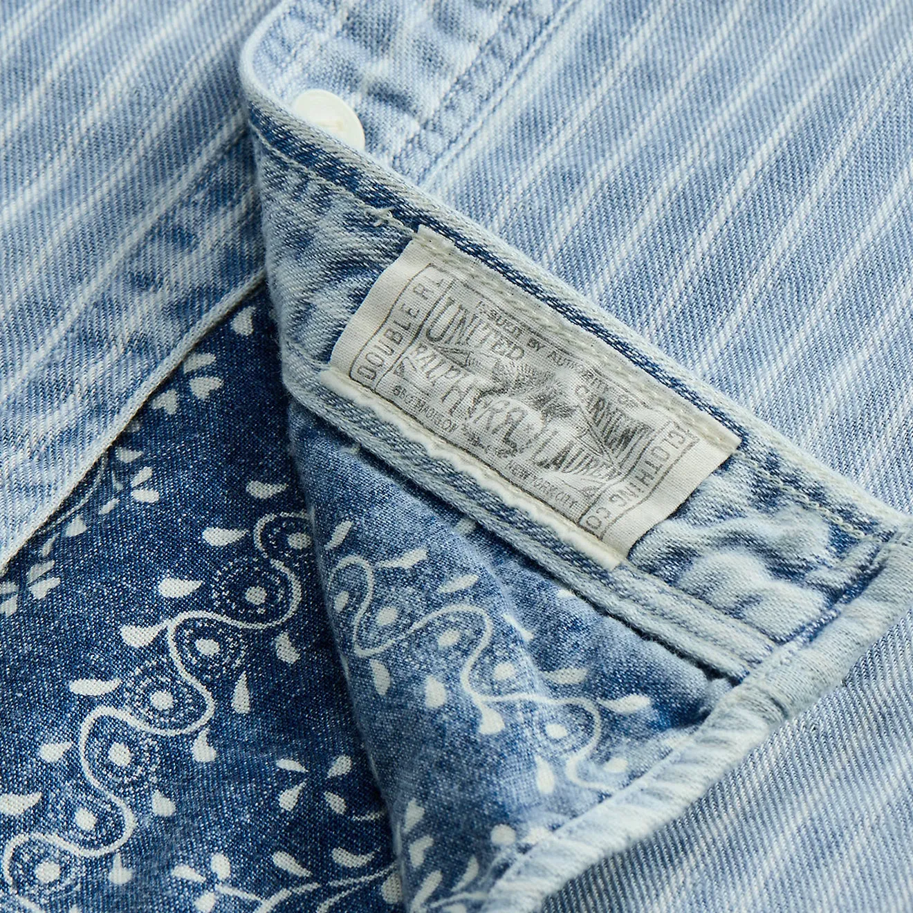 RRL by Ralph Lauren Indigo Striped Double-Faced Workshirt Indigo Stripe