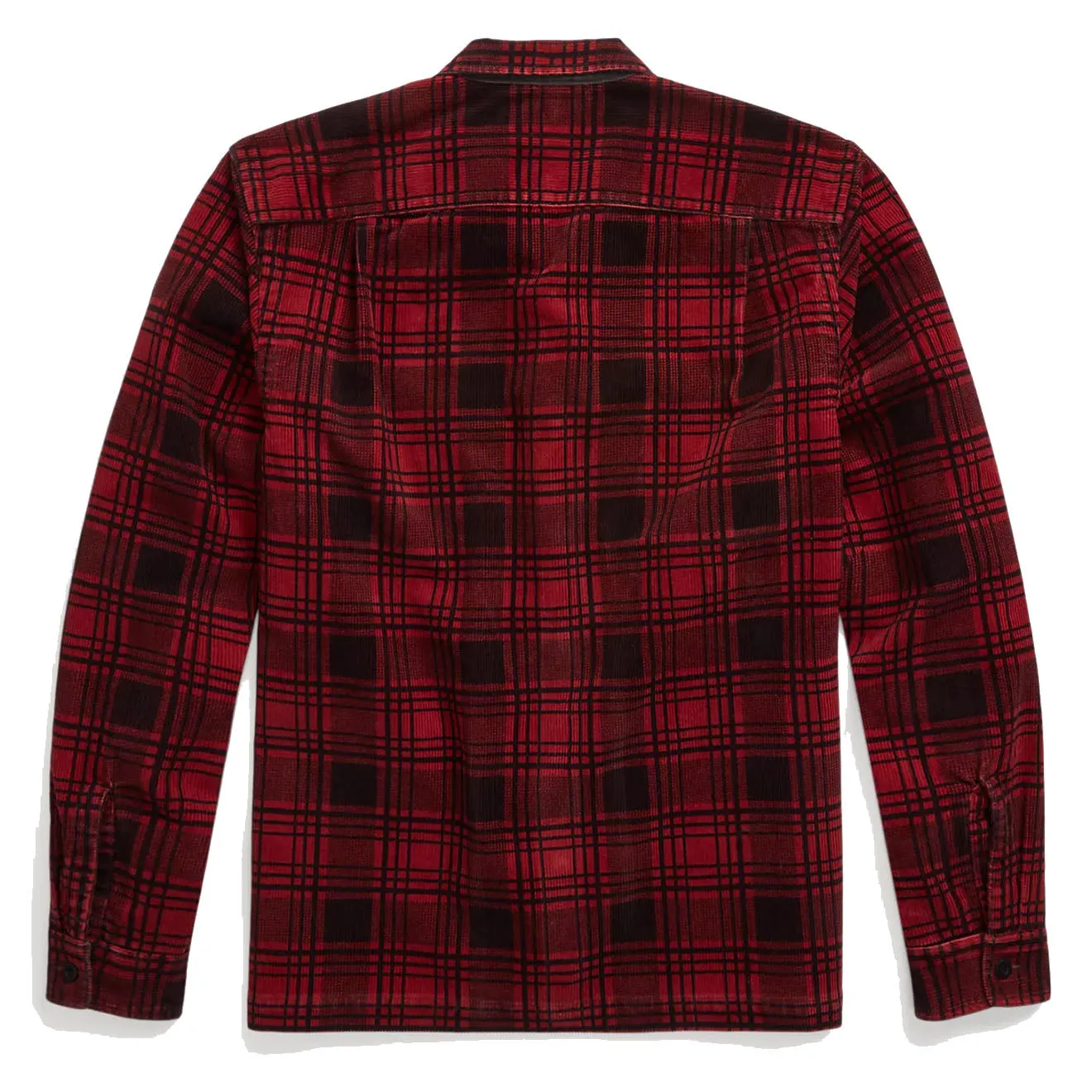 RRL by Ralph Lauren Plaid-Print Corduroy Camp Shirt Red / Black