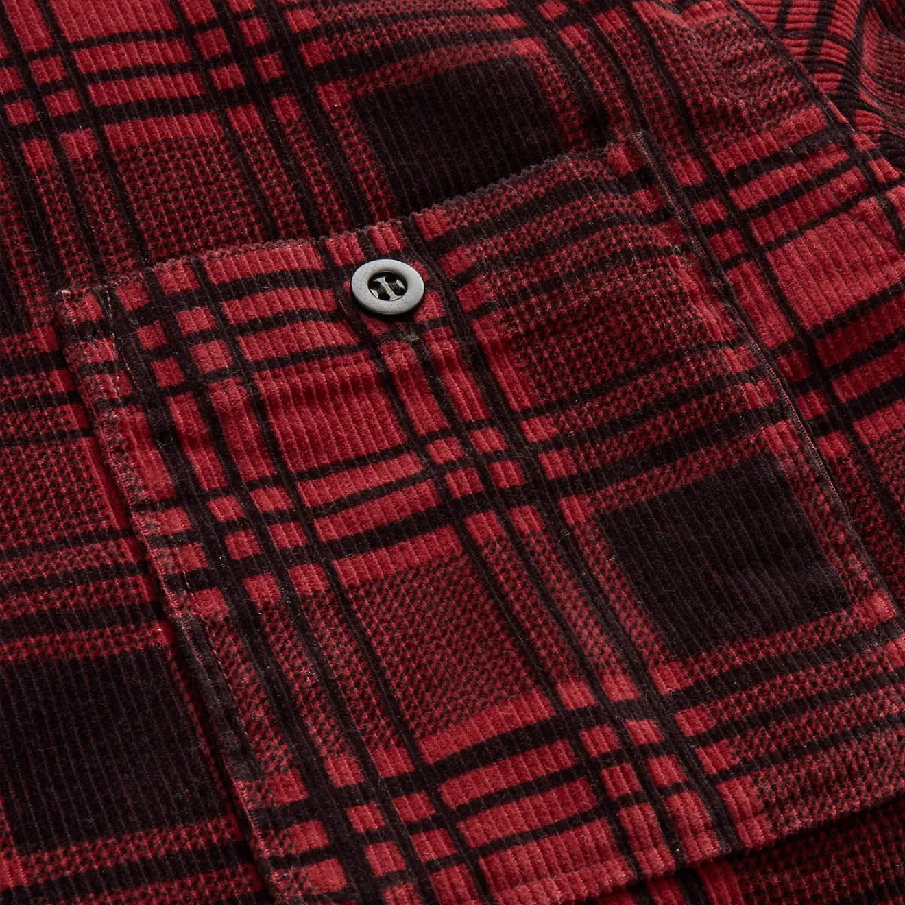 RRL by Ralph Lauren Plaid-Print Corduroy Camp Shirt Red / Black