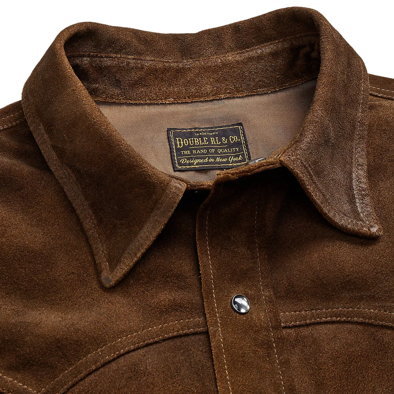 RRL by Ralph Lauren Roughout Suede Western Overshirt Brown