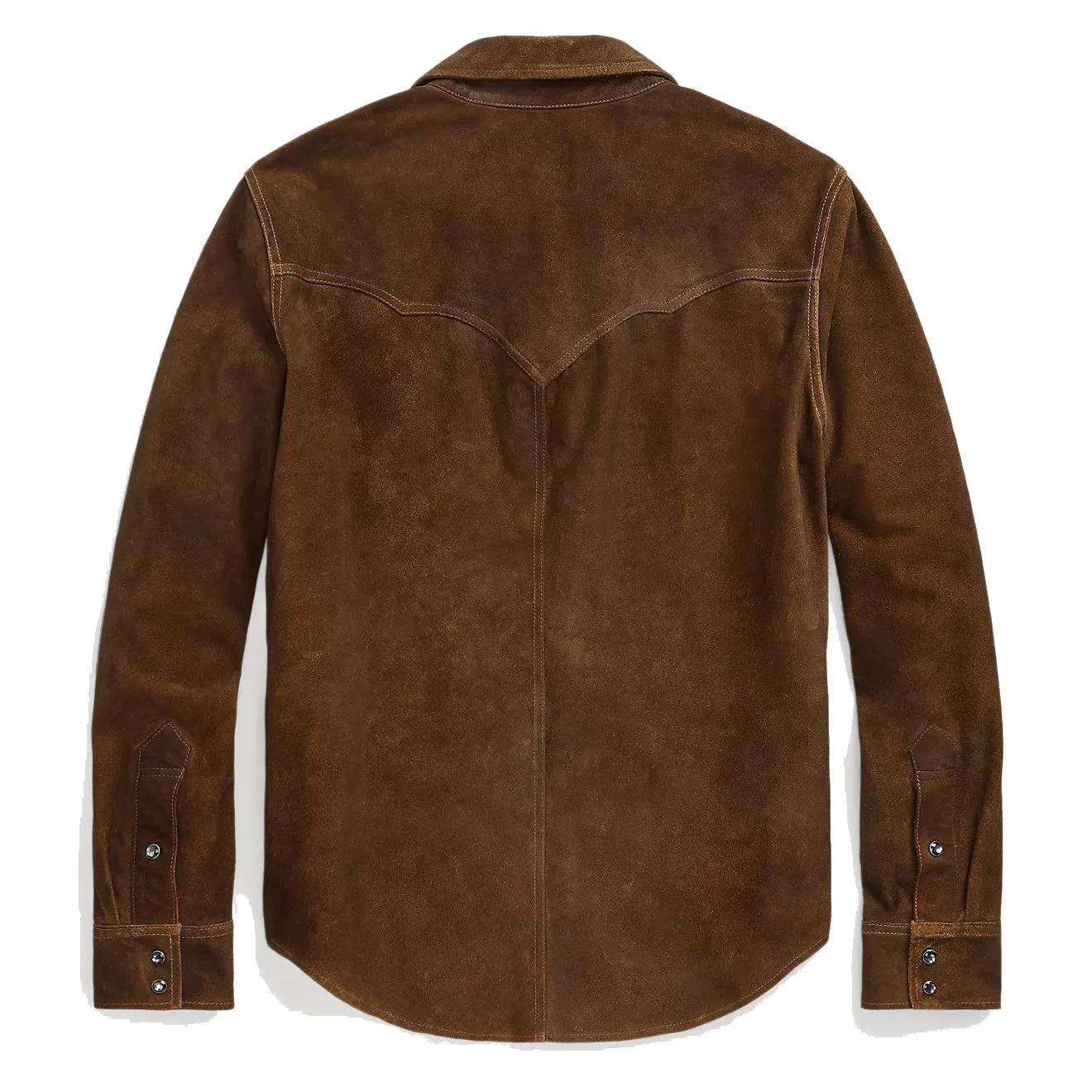 RRL by Ralph Lauren Roughout Suede Western Overshirt Brown