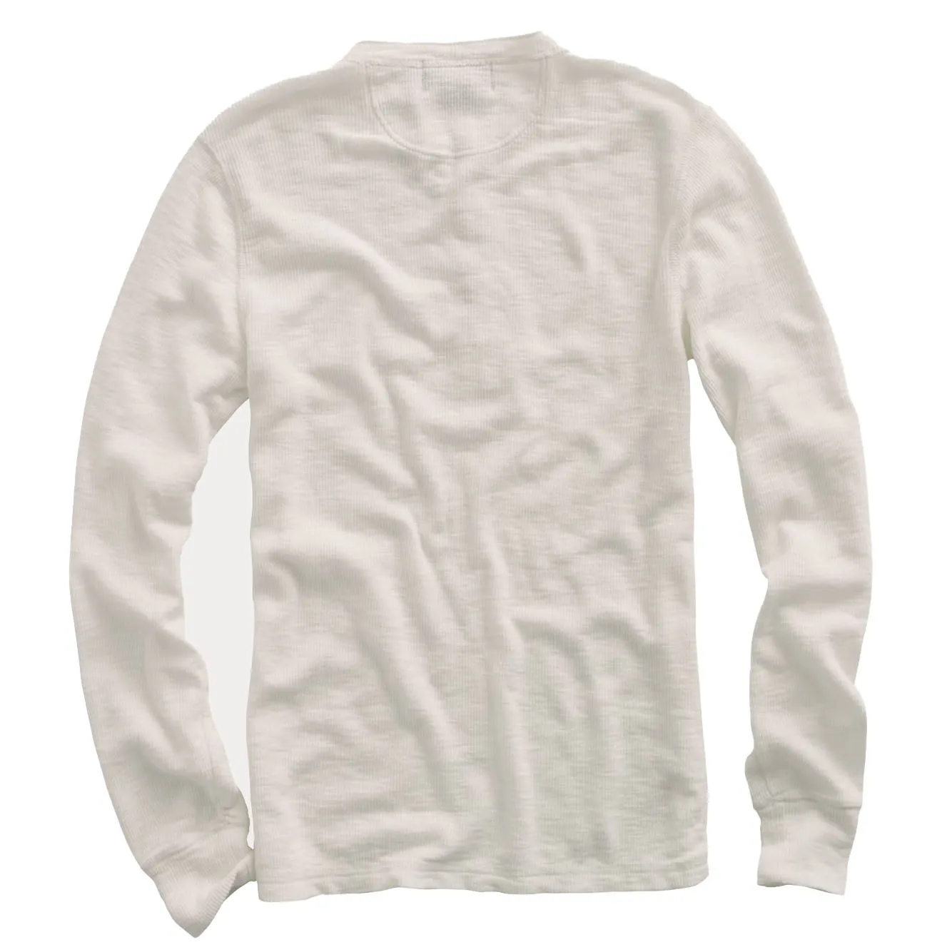 RRL By Ralph Lauren Waffle-Knit Henley Shirt Paper White