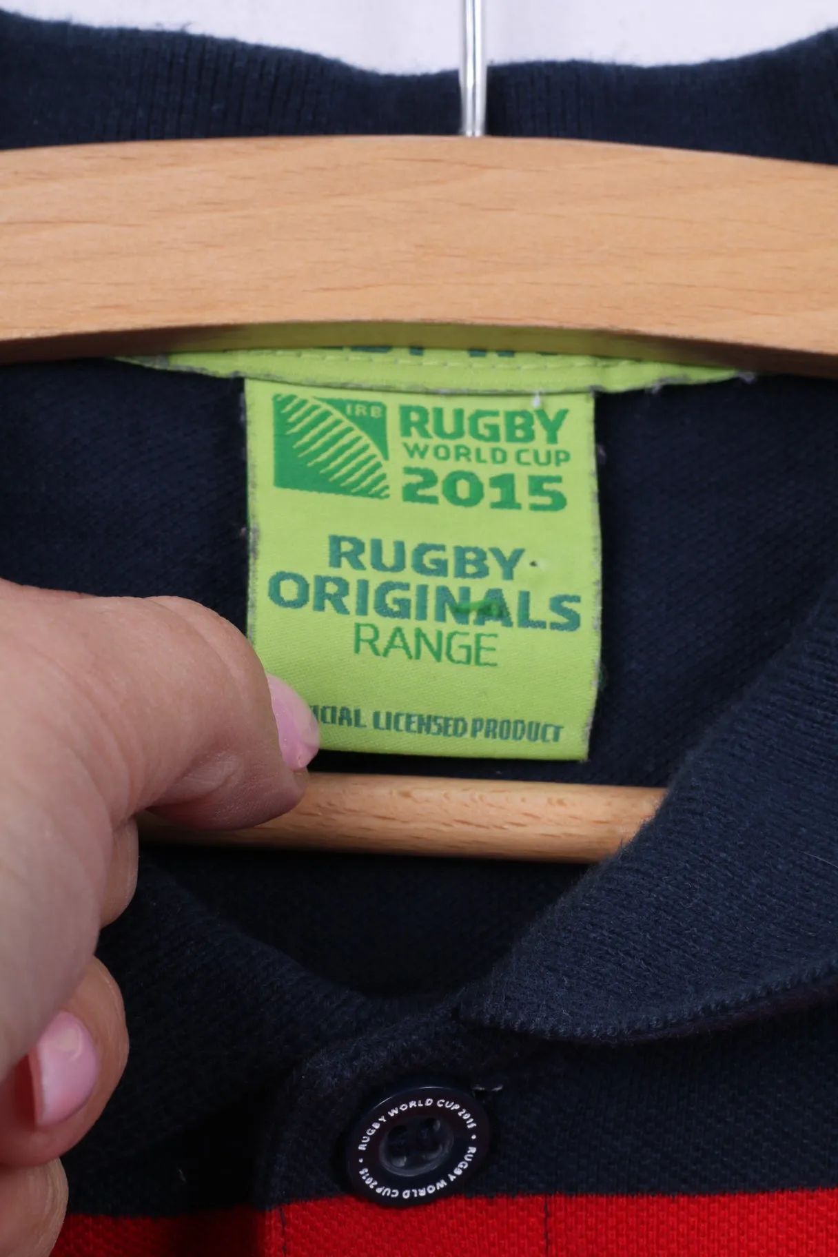 Rugby World Cup 2015 England Rugby Mens M (S) Polo Shirt Striped Cotton Top