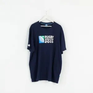 Rugby World Cup 2015 Mens 6XL T-Shirt Navy Cotton Plus Size Graphic Top