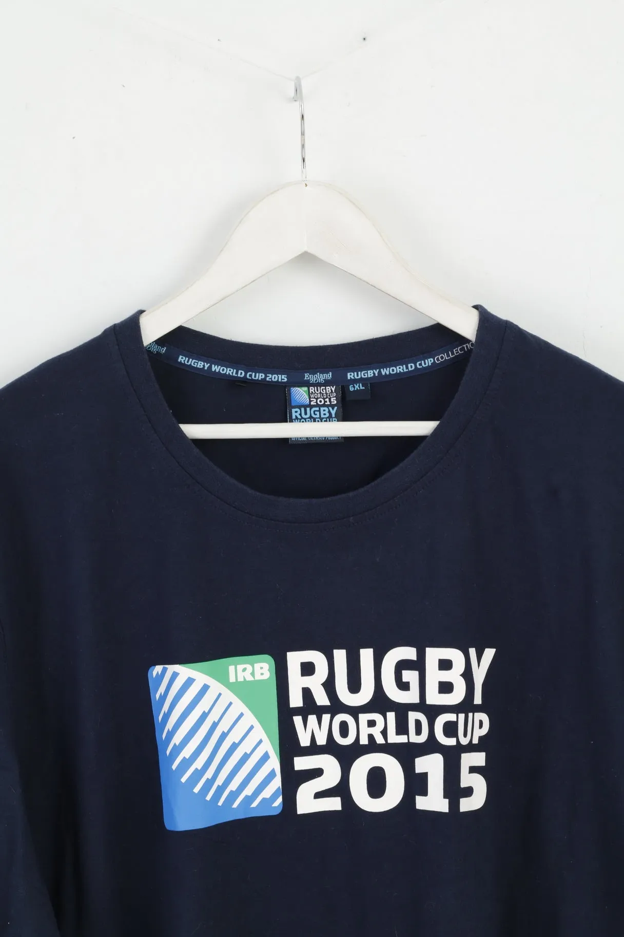 Rugby World Cup 2015 Mens 6XL T-Shirt Navy Cotton Plus Size Graphic Top