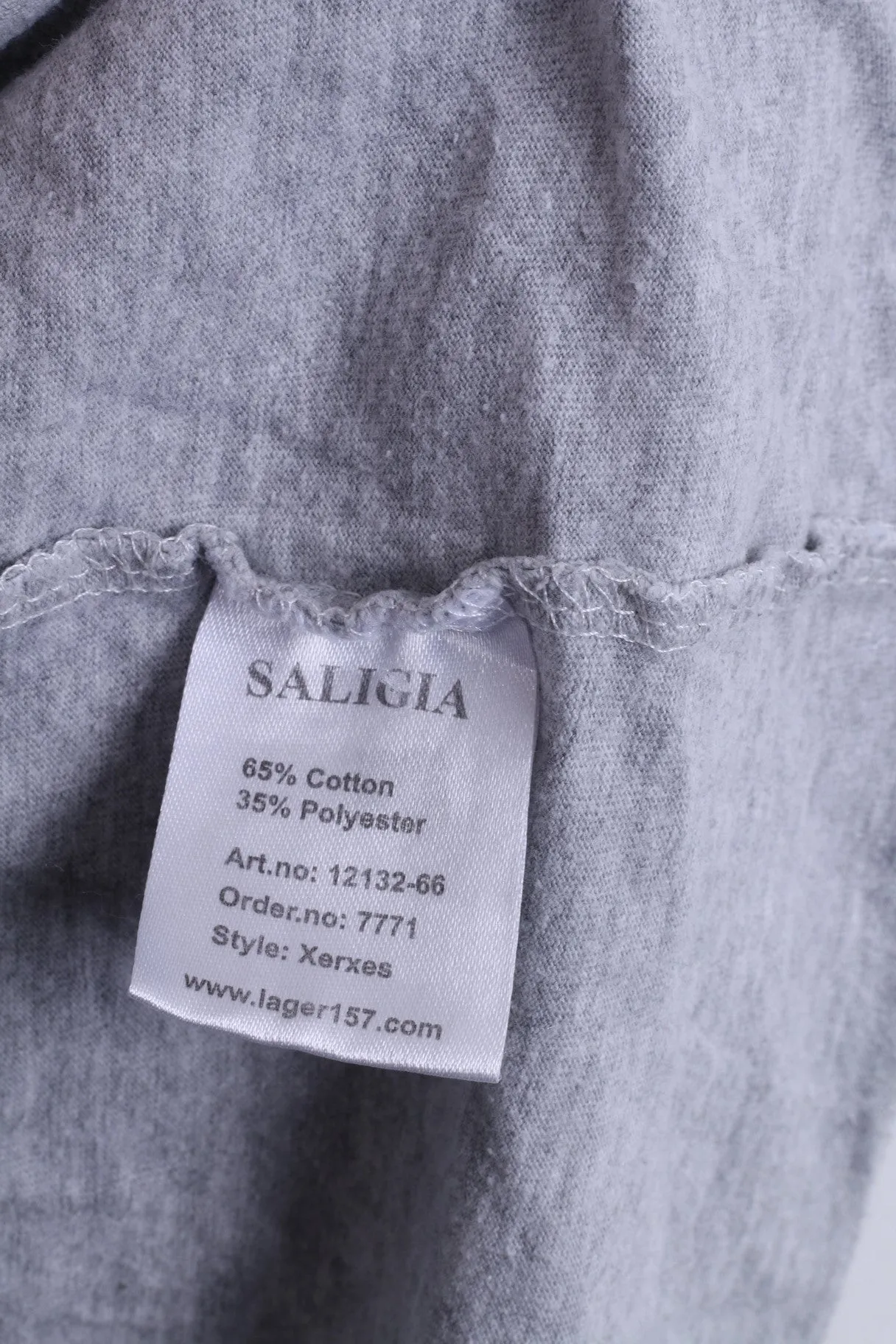 SAILIGIA Mens XL Shirt Crew Neck Tiger Lager157 Cotton Grey