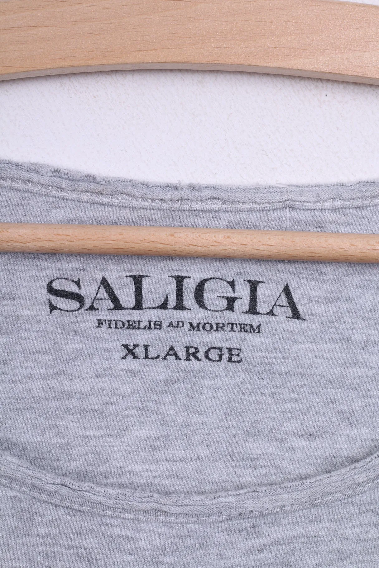 SAILIGIA Mens XL Shirt Crew Neck Tiger Lager157 Cotton Grey