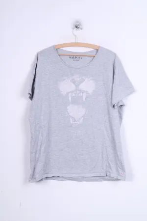 SAILIGIA Mens XL Shirt Crew Neck Tiger Lager157 Cotton Grey