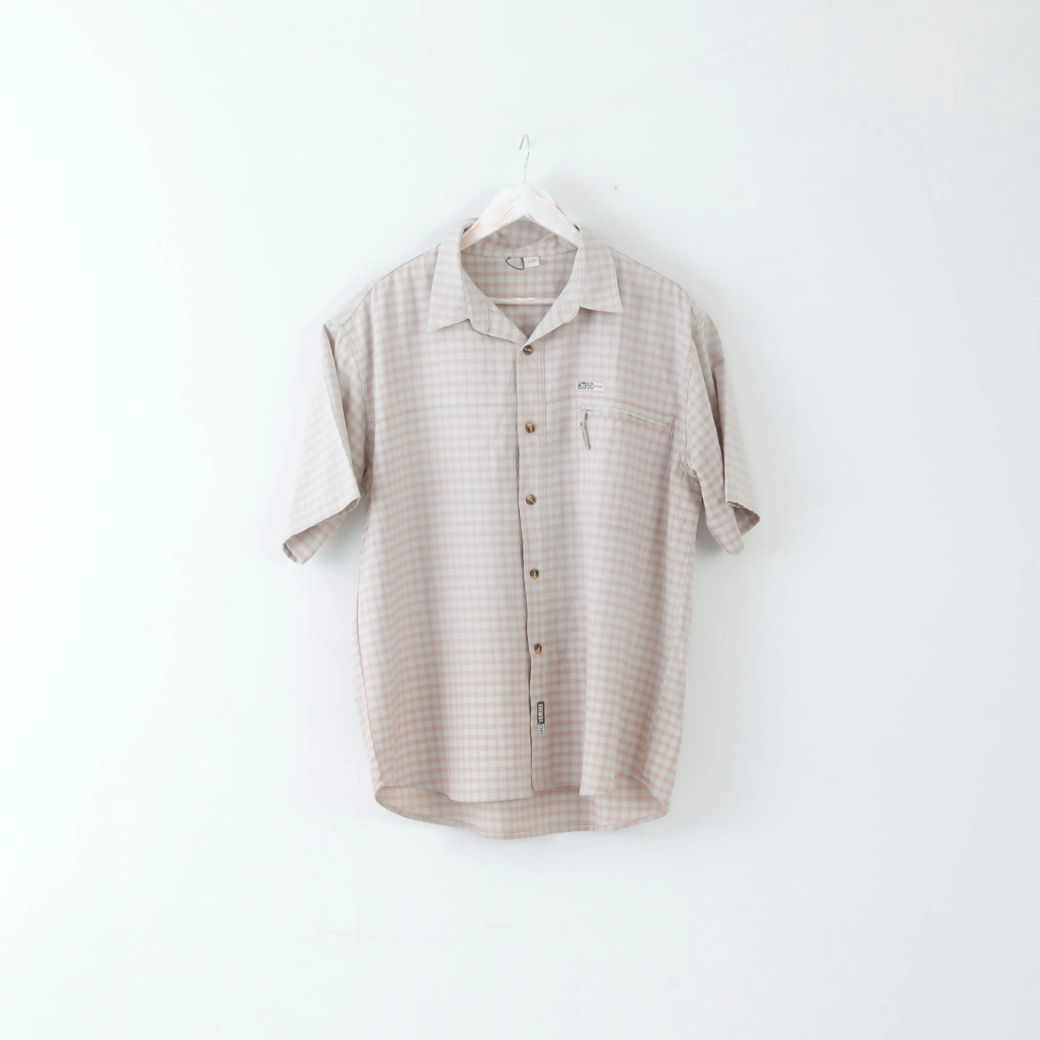 Salewa 5C Five Confidents Mens 52 XL Casual Shirt Short Sleeve Checked Polyester